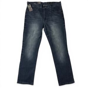 TK Axel Brand Addison Slim Straight Jeans Mens Actual Size 35x32 Dark Wash NWT